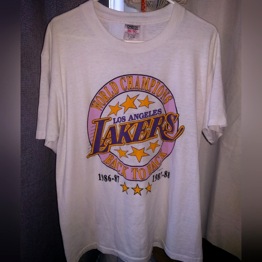 Original Los Angeles Lakers 86-87,87-88 Championship T Shirt (Immaculate) XL